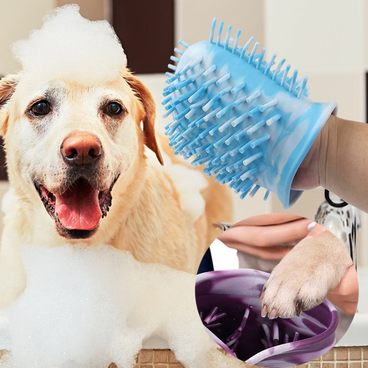 Histotree Pet Foot Washing Cup Multifunctional Dog Paw Cleaning Brush, Color: Large  - Blue