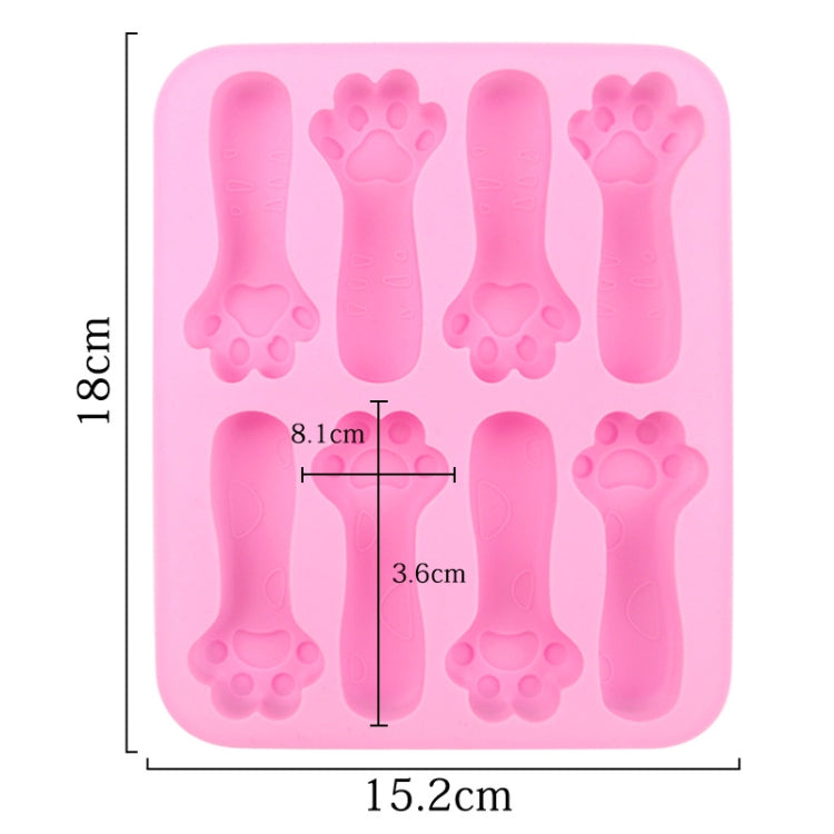 8 Grids Cats Claw DIY Baby Teething Silicone Molds Cake Baking Mould - Pink
