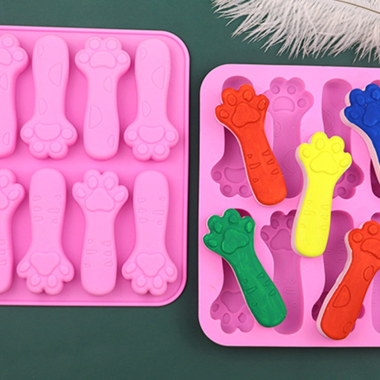 8 Grids Cats Claw DIY Baby Teething Silicone Molds Cake Baking Mould - Pink