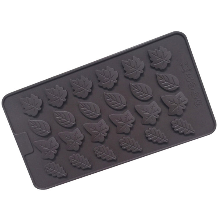 24 Grids Tree Leaf Silicone Chocolate Mould DIY Handmade Soap Mold - Chocolate Color