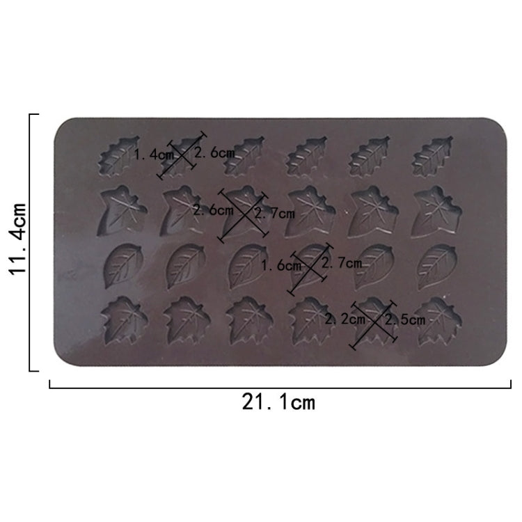 24 Grids Tree Leaf Silicone Chocolate Mould DIY Handmade Soap Mold - Chocolate Color