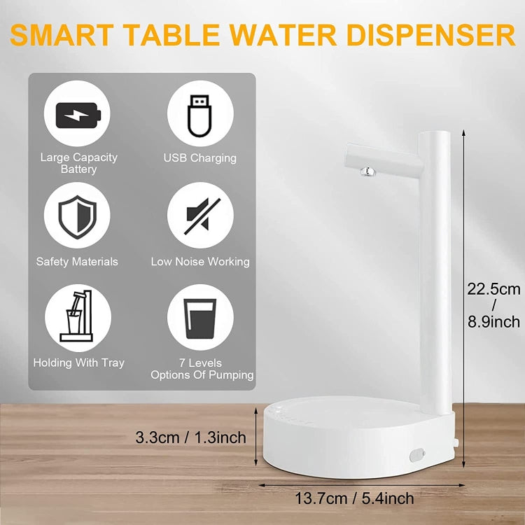 Intelligent Drinking Water Pump Desktop Water Bottle Dispenser 7 Levels Of Dispensing