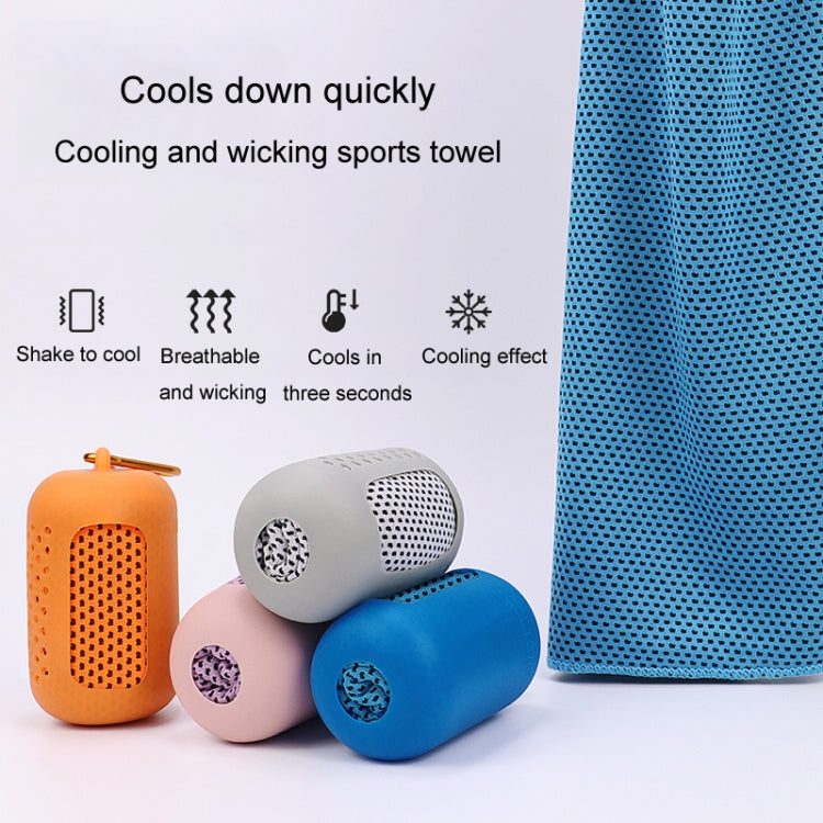 Sports Towel Set Travel Portable Quick Dry Cold Feeling Towel With Silicone Sleeve Storage Bag, Size: 30x80cm