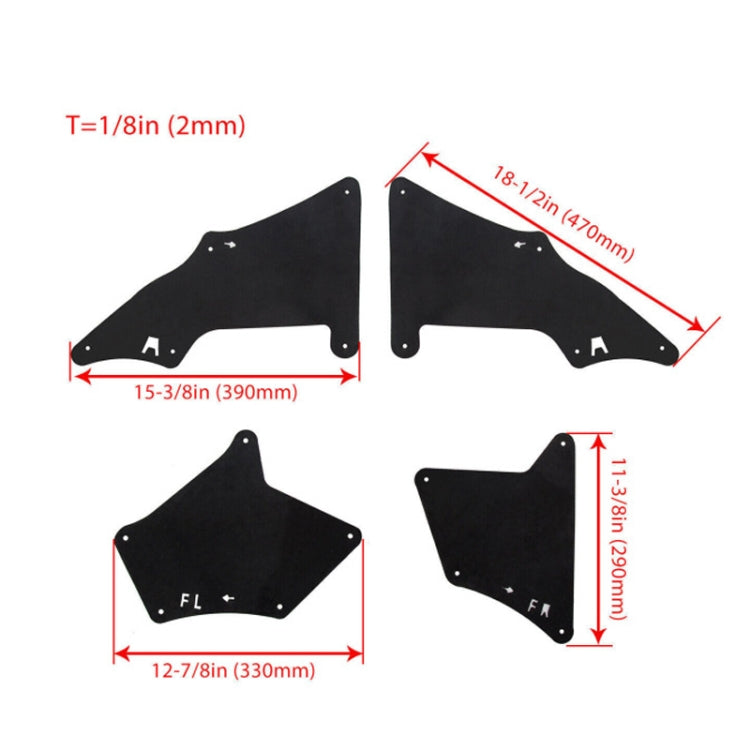 Front Wheel Fender Leather Lining for 03-17 Toyota Prado 2700 4000 - Black