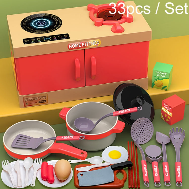 33pcs / Set Children Simulation Kitchen Cooking Toys Pretend Play Educational Toys Set Accessories Style Random Delivery