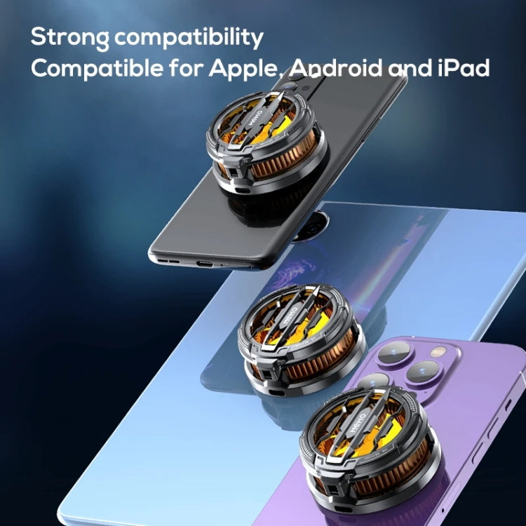 MEMO CX07 Magnetic Universal Mobile Phone Cooler Semiconductor Cooling Back Clip Phone Radiator - Black