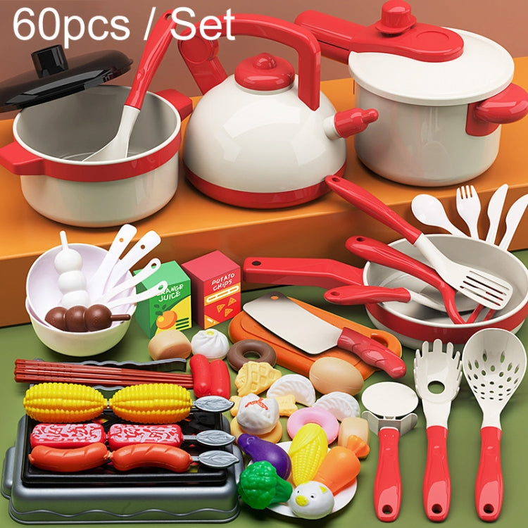60pcs / Set Children Simulation Kitchen Cooking Toys Pretend Play Educational Toys Set