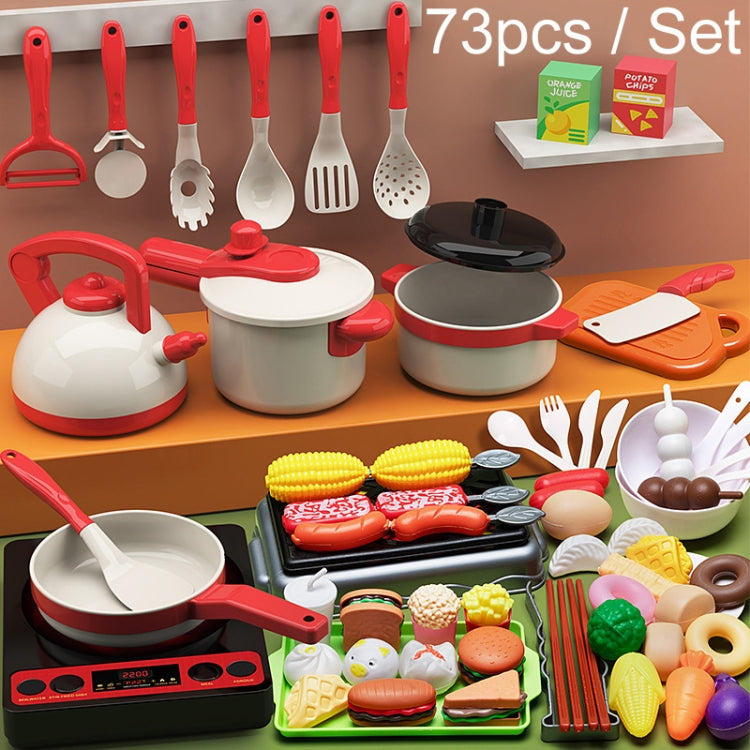 73pcs / Set Children Simulation Kitchen Cooking Toys Pretend Play Educational Toys Set