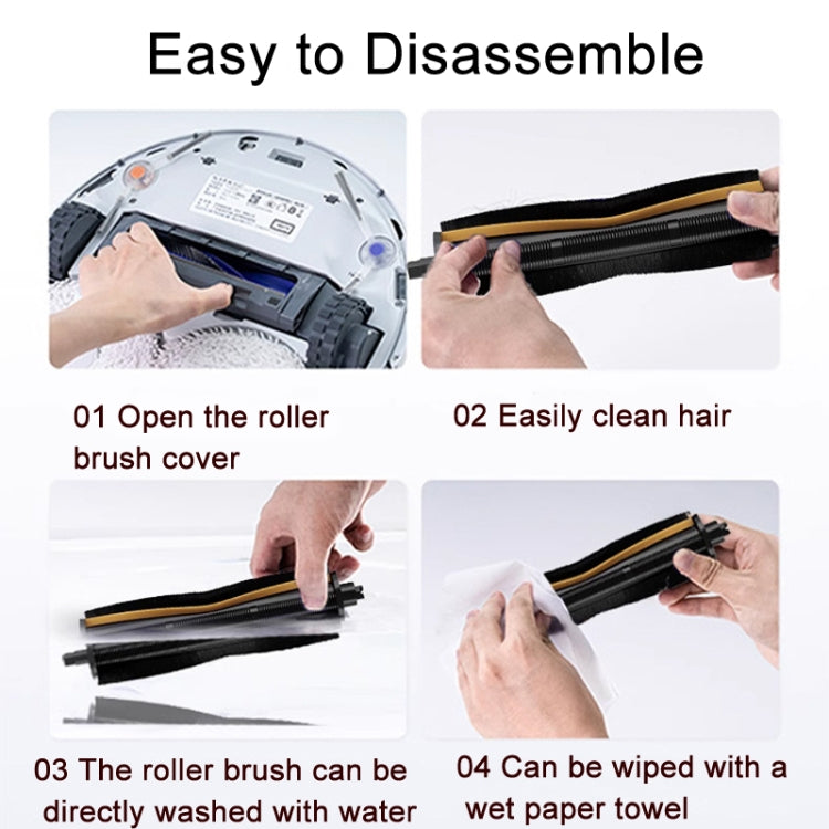 For Dreame X30 / S10PU Vacuum Cleaner Anti-Tangle Roller Brush 2nd Generation Yellow
