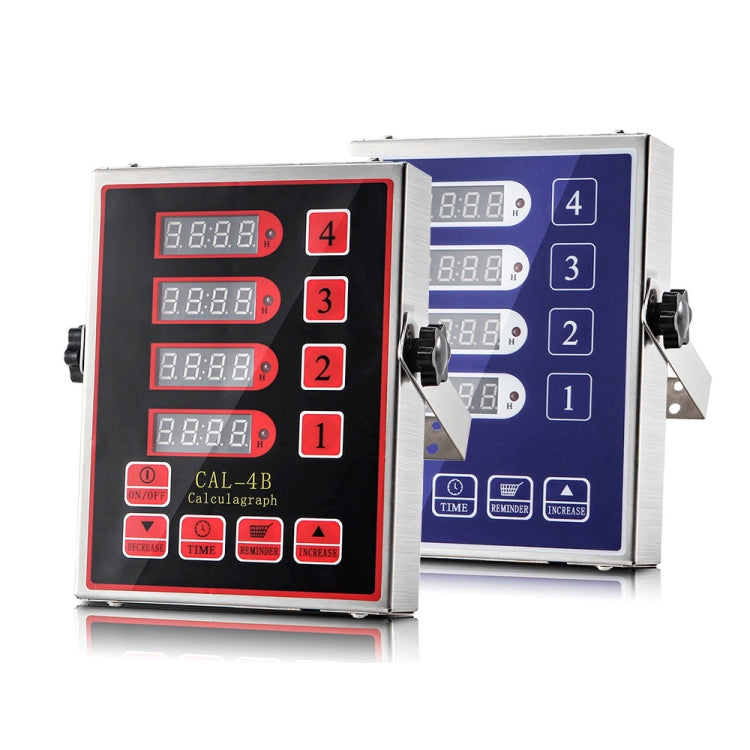 4 Channels Commercial Kitchen Timer With Loud Alarm Adjustable Cooking Reminder, Size: UK Plug