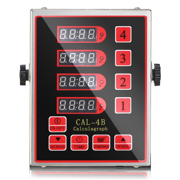 4 Channels Commercial Kitchen Timer With Loud Alarm Adjustable Cooking Reminder, Size: UK Plug