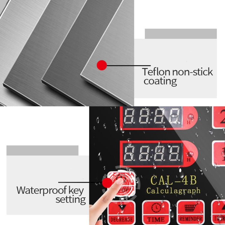 4 Channels Commercial Kitchen Timer With Loud Alarm Adjustable Cooking Reminder, Size: UK Plug