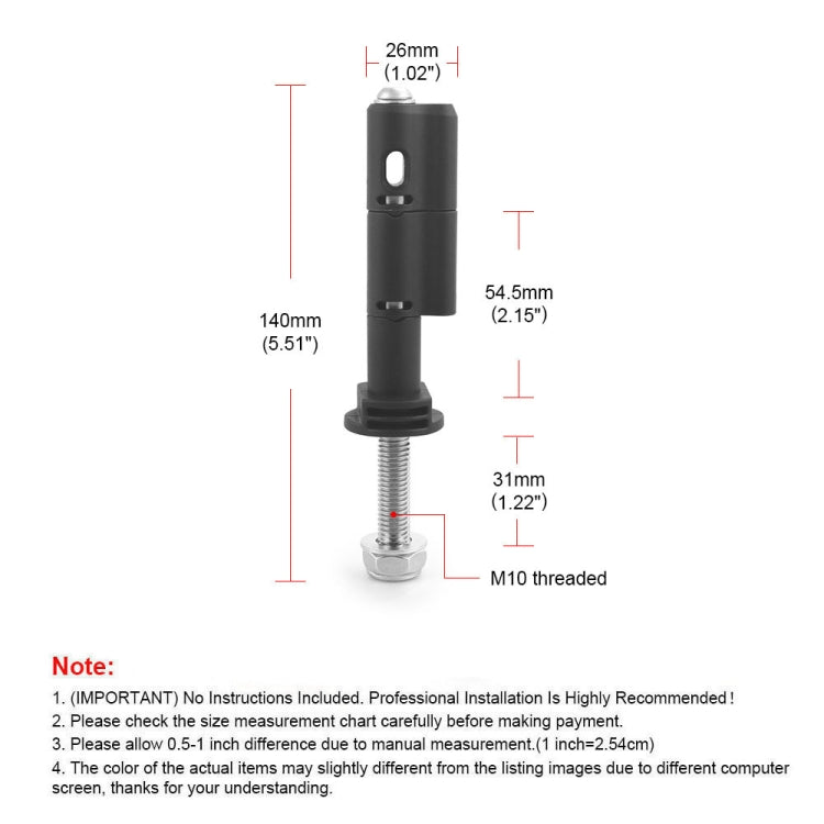 Lockable Anti-Theft Security Mounting Pin Set For MaxTrax MKII - Black