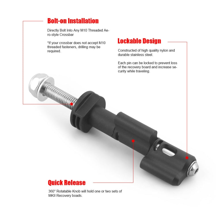 Lockable Anti-Theft Security Mounting Pin Set For MaxTrax MKII - Black