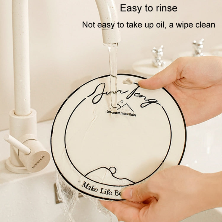 Anti-scald Table Heat Insulation Mat Coaster Simple Lines Greaseproof Non-slip Dinner Plate Pad