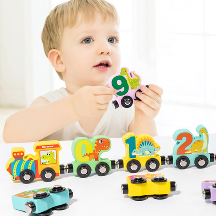 11pcs / Set Children Puzzle Train Block Toys Early Learning Awareness Numbers Track Toys, Style: Hook Model