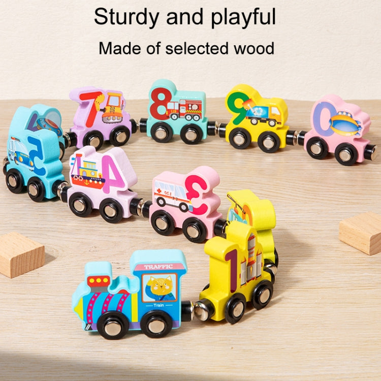 11pcs / Set Children Puzzle Train Block Toys Early Learning Awareness Numbers Track Toys, Style: Hook Model