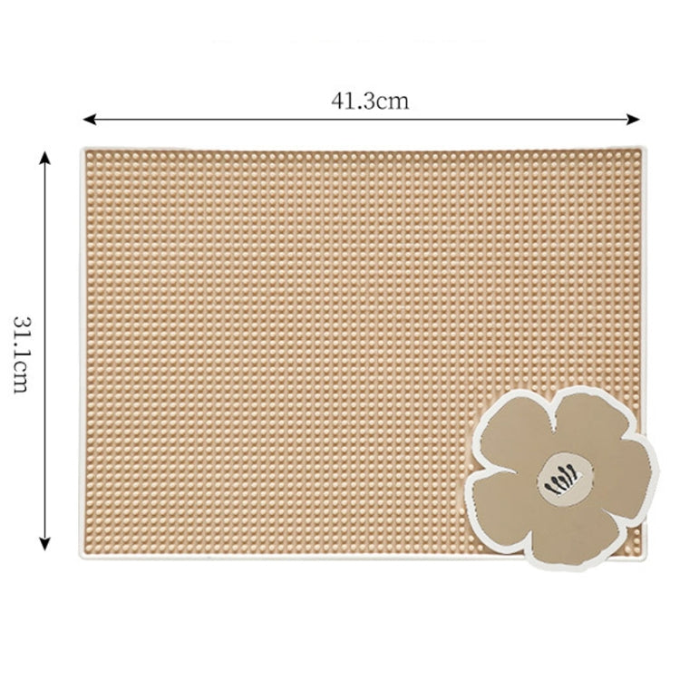 PVC Heat Insulation Table Mat Bar Coaster Kitchen Restaurant Thickened Non-Slip Drainage Mat, Size: 41.3x31.1cm