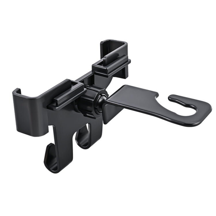 Car Multifunctional Mobile Phone Holder Rear Headrest Storage Hook - Black