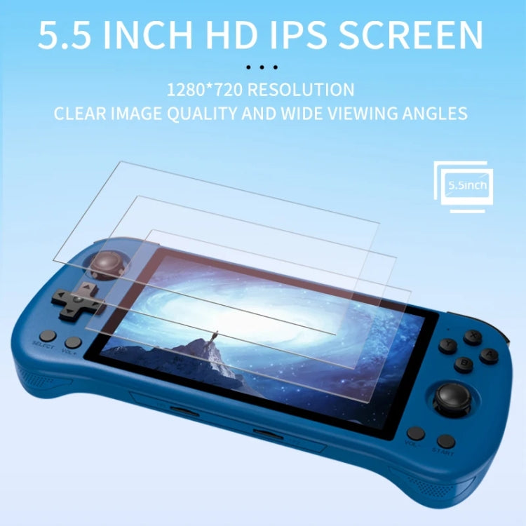 POWKIDDY X55 Game Console 5.5 Inch 1280 X 720 IPS Screen RK3566 Linux System Open-Source Retro Video Player 16GB+128GB