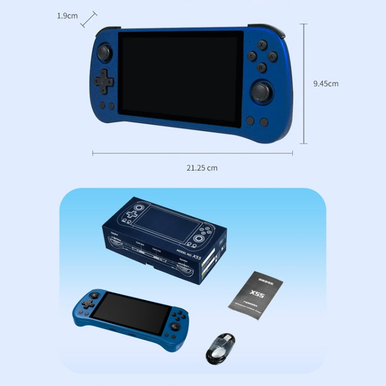 POWKIDDY X55 Game Console 5.5 Inch 1280 X 720 IPS Screen RK3566 Linux System Open-Source Retro Video Player 16GB+256GB