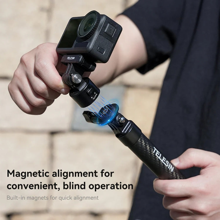 TELESIN CQM-001 Universal Magnetic Quick Release Adapter Kit For Sports Cameras - Black