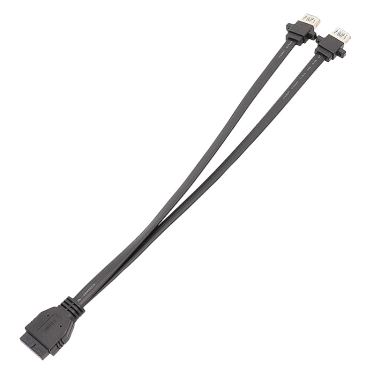 80cm Motherboard USB3.0 Panel Cable Front 19Pin To Dual-Port A Female Data Flat Cable
