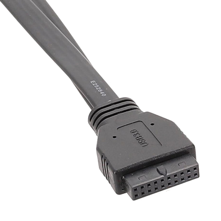 30cm Motherboard USB3.0 Panel Cable Front 19Pin To Dual-Port A Female Data Flat Cable