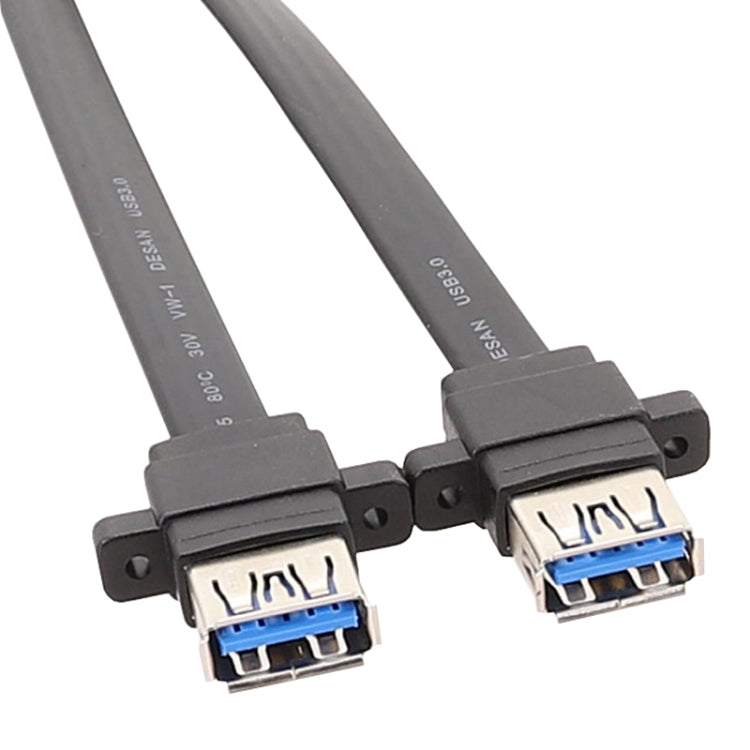30cm Motherboard USB3.0 Panel Cable Front 19Pin To Dual-Port A Female Data Flat Cable