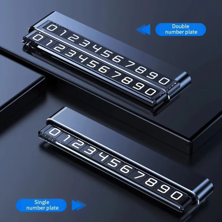 Metal Hidden Temporary Parking Number Plate Ornaments, Color: Single Number Silver