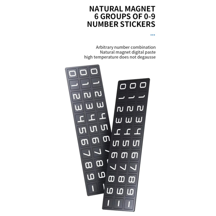 Metal Hidden Temporary Parking Number Plate Ornaments, Color: Single Number Silver