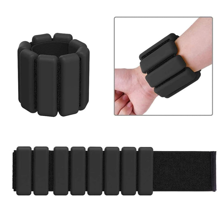 1pair 4 lbs Ankle Wrist Weight Bracelet Ring Fitness Wristband - Black