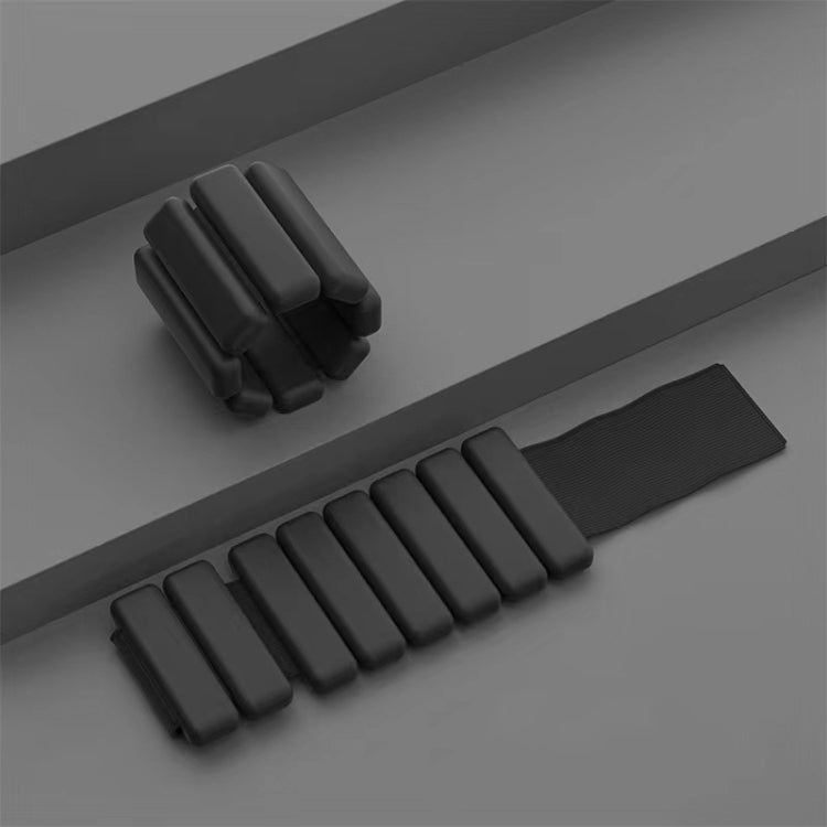 1pair 2 lbs Ankle Wrist Weight Bracelet Ring Fitness Wristband - Black