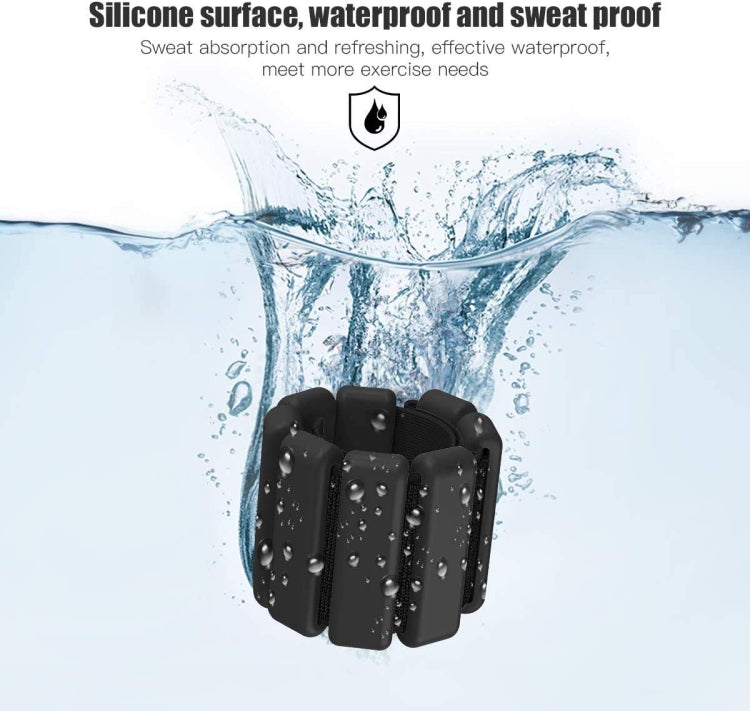 1pair 2 lbs Ankle Wrist Weight Bracelet Ring Fitness Wristband - Black