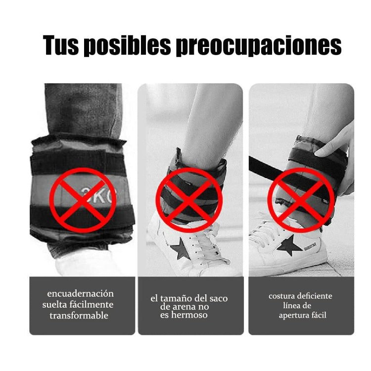 1pair 2 lbs Ankle Wrist Weight Bracelet Ring Fitness Wristband - Black