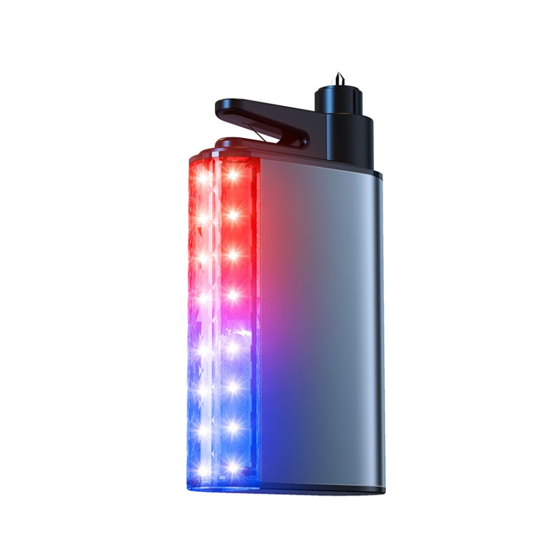 3 In 1 Car Safety Hammer Flashlight Emergency Light With Alarm - Black
