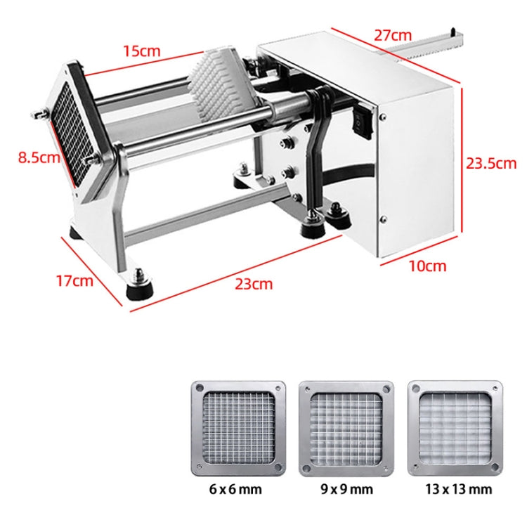 60W Commercial French Fry Cutter Electric Potato Cutter Machine With 3 Blade UK Plug