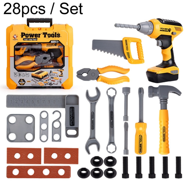 28pcs / Set Children Toolbox Toy Set Pretend Role Playing Simulation Repair Tools, Model: T012A