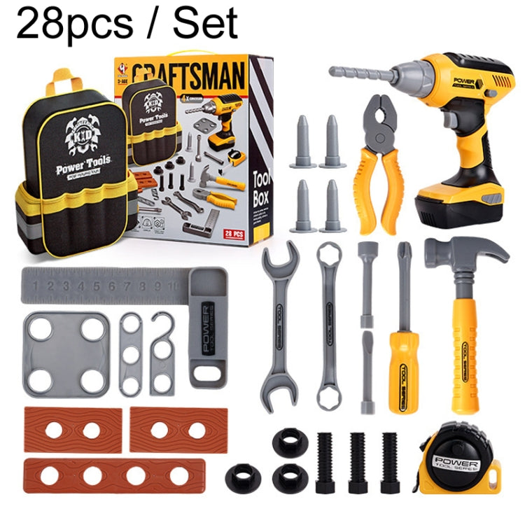 28pcs / Set Children Toolbox Toy Set Pretend Role Playing Simulation Repair Tools, Model: T025