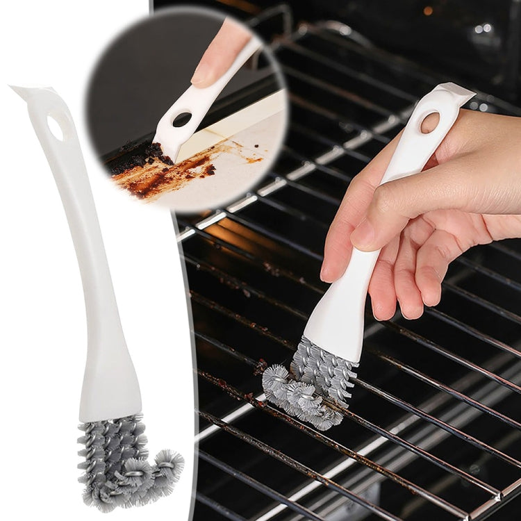 3pcs 2-in-1 Kitchen Stove Cleaning Brush Shovel Barbecue Rack Cleaning Brush - Grid Model