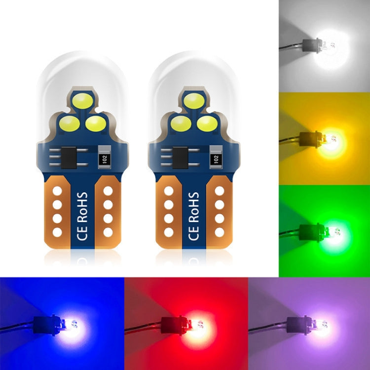 10pcs W5W Width Indicator Light Flashing LED Crystal License Plate Light - White