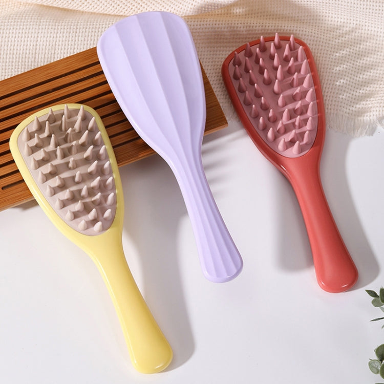 Ginkgo Leaf Type Shampoo Brush Massager Silicone Coarse Teeth Shampoo Combs with Handle