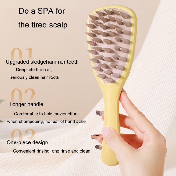 Ginkgo Leaf Type Shampoo Brush Massager Silicone Coarse Teeth Shampoo Combs with Handle