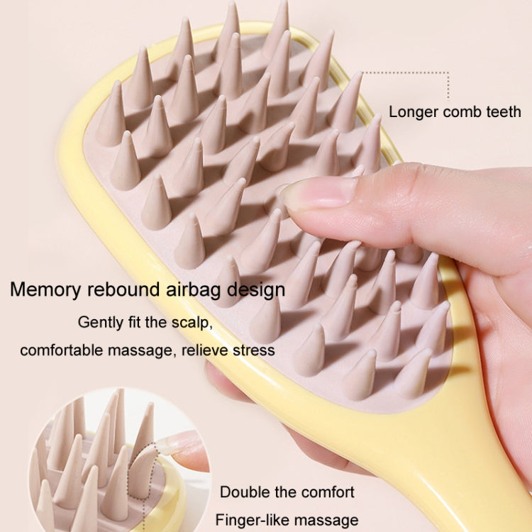 Ginkgo Leaf Type Shampoo Brush Massager Silicone Coarse Teeth Shampoo Combs with Handle
