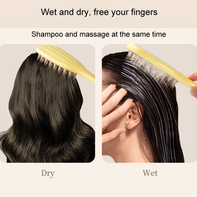 Ginkgo Leaf Type Shampoo Brush Massager Silicone Coarse Teeth Shampoo Combs with Handle
