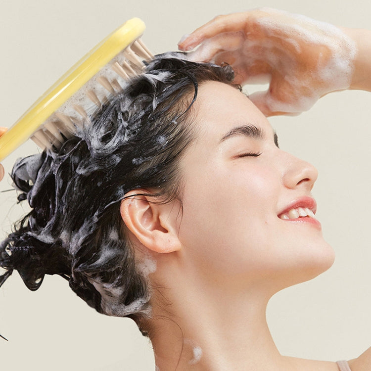Ginkgo Leaf Type Shampoo Brush Massager Silicone Coarse Teeth Shampoo Combs with Handle
