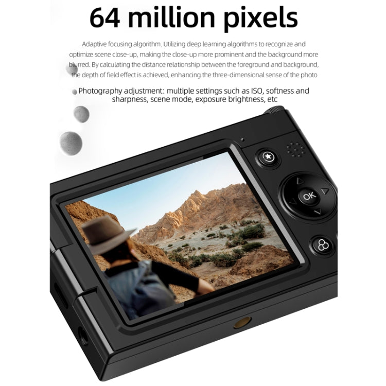 High-Definition CCD Digital Camera 64 Million WiFi Card Camera, Color: Black + Microphone