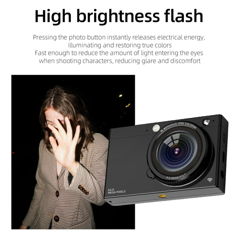 High-Definition CCD Digital Camera 64 Million WiFi Card Camera, Color: White + Fill Light