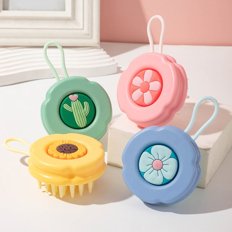 Children Silicone Shampoo Brush Scalp Massage Comb Hangable Hair Washing Comb
