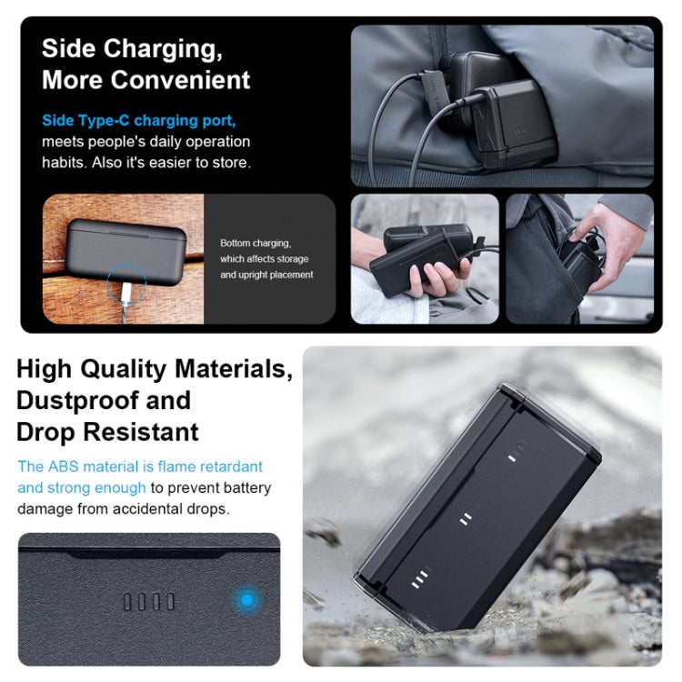 TELESIN GP-HPB-012 Pocket Multifunctional Storage Charging Box For GoPro HERO12 Black / HERO11 Black / HERO10 Black / HERO9 Black - Single Charging Box